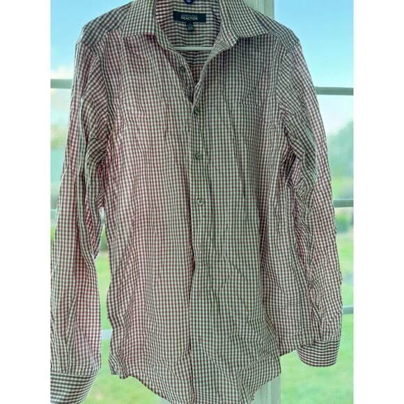 Kenneth Cole Reaction Long Sleeve Shirt Medium button plaid - Picture 1 of 3